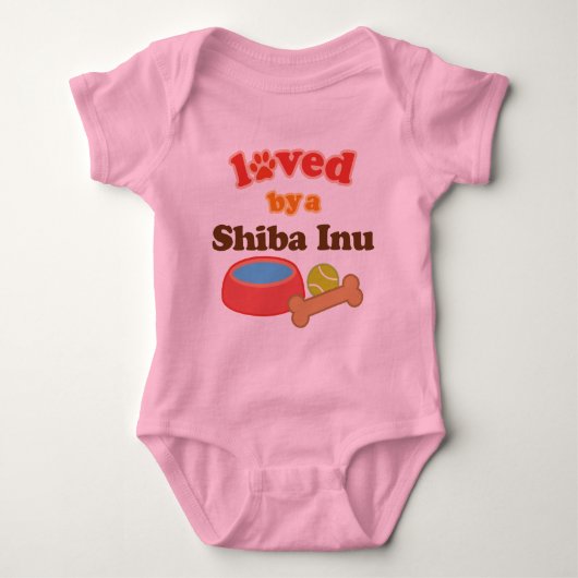 Loved by a Shiba Inu (Hondenras) Romper (Voorkant)