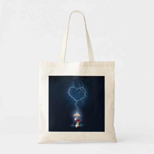"Lovehit" Romantic Moment onder een paraplu Tote Bag (Voorkant)