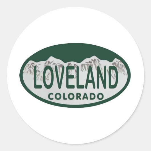 Loveland licence oval ronde sticker (Voorkant)