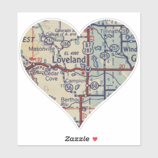 Loveland  Map Sticker (Vel)