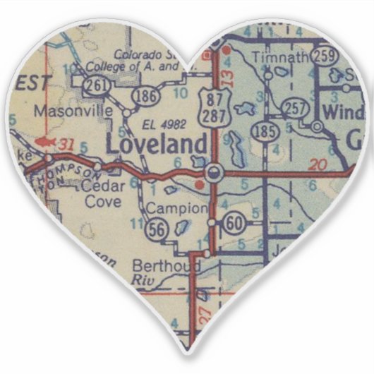 Loveland  Map Sticker (Voorkant)