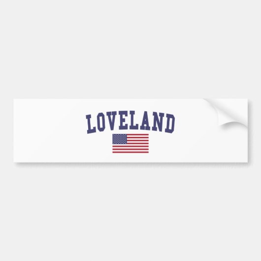 Loveland US Flag Bumpersticker (Voorkant)