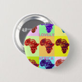 LOVELE prachtige negen Afrikaanse kaart Afrikaans Ronde Button 5,7 Cm (Voorkant /achterkant)