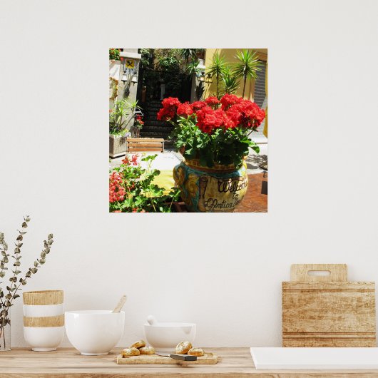 LOVELE RODE STROMEN IN POSTER MET KERAMISCHE POT (Keuken)