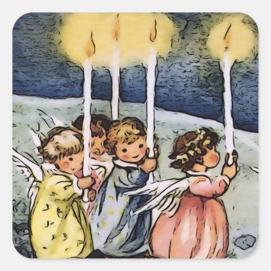 Lovely Angels Vierkante Sticker (Voorkant)