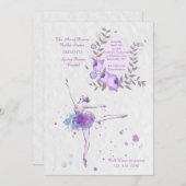 Lovely Ballerina Uitnodiging (Voorkant / Achterkant)