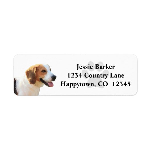 Lovely Beagle Dog Return Address Label (Voorkant)