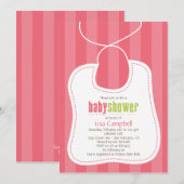 Lovely Bib Baby shower Invitation Kaart (Voorkant / Achterkant)