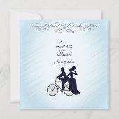 Lovely Blue Bicycle Theme Weddenschap Kaart (Voorkant)