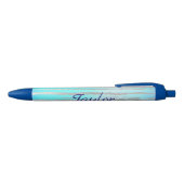 Lovely Blue en Silver Zwarte Inkt Pen (Bovenkant)