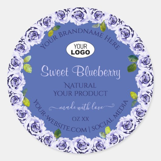 Lovely Blue Product Package Étiquette mignon Rose (Devant)