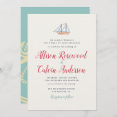 Lovely boot nautical bruiloft-uitnodiging kaart (Voorkant / Achterkant)