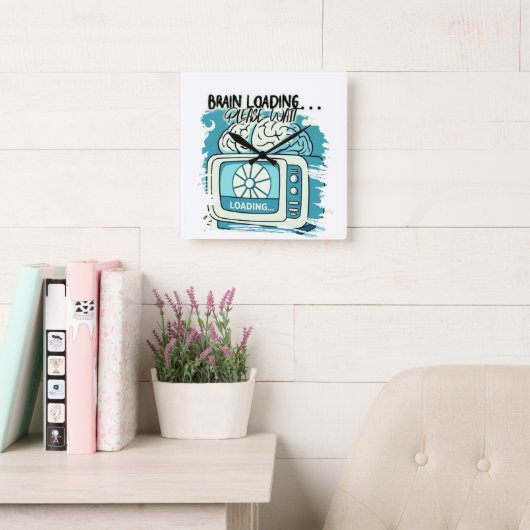 lovely brainloading design vierkante klok (Leeskamer)