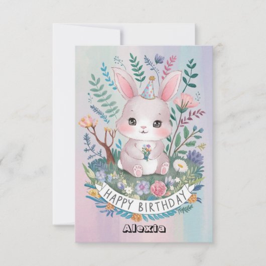 Lovely Bunny digitale verjaardag Kaart (Voorkant)