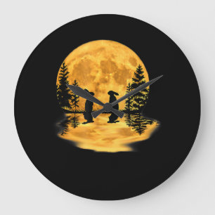 Lovely Bunny Rabbit Rabbits Moon Night Sky Grote Klok