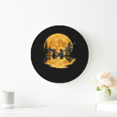 Lovely Bunny Rabbit Rabbits Moon Night Sky Grote Klok (Huis)