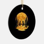Lovely Bunny Rabbit Rabbits Moon Night Sky Keramisch Ornament (Rechts)