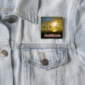 "Lovely California 2"-Button Vierkante Button 5,1 Cm (In situ)