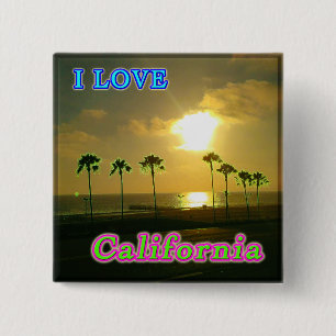 "Lovely California 2"-Button Vierkante Button 5,1 Cm