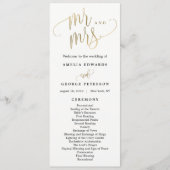 Lovely Calligraphie Programme de mariage Faux Gold (Devant)