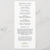 Lovely Calligraphie Programme de mariage Faux Gold (Dos)