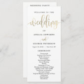 Lovely Calligraphie Programme de mariage Faux Gold (Devant / Derrière)