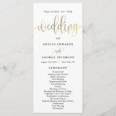 Lovely Calligraphie Programme de mariage Faux Gold (Devant)