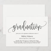 Lovely Calligraphy EDITABLE COLOR Graduparty Kaart (Voorkant / Achterkant)