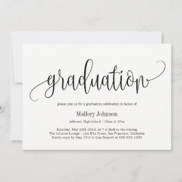 Lovely Calligraphy EDITABLE COLOR Graduparty Kaart