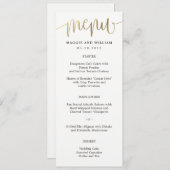 Lovely Calligraphy Menu Card Faux Gold (Voorkant / Achterkant)