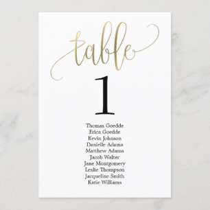 Lovely Calligraphy Table Seating Card Menu