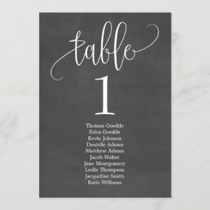 Lovely Calligraphy Table Seating Card Menu