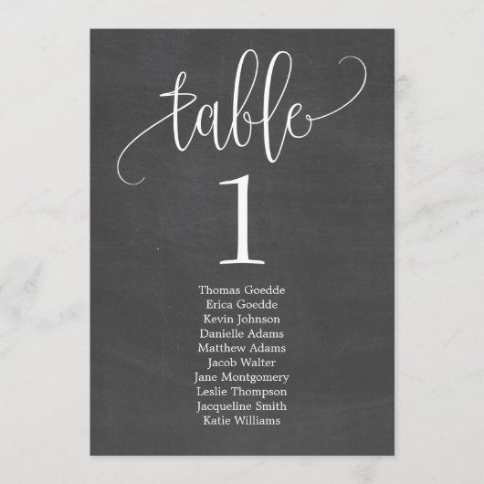 Lovely Calligraphy Table Seating Card Menu (Voorkant)
