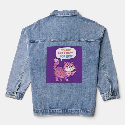 Lovely cat denim jacket (Achterkant)