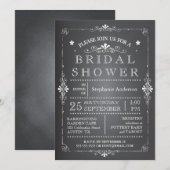 Lovely Chalkboard Bridal Shower Uitnodiging (Voorkant / Achterkant)