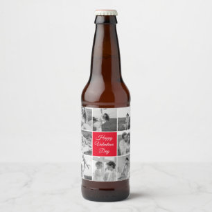 Lovely Collage Couple Photo & Happy Valentines Day Bier Etiket
