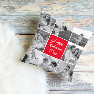 Lovely Collage Couple Photo & Happy Valentines Day Buitenkussen
