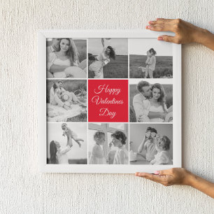 Lovely Collage Couple Photo & Happy Valentines Day Poster