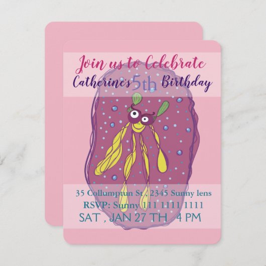 Lovely Creature, Invitation Anniversaire de enfant (Devant / Derrière)