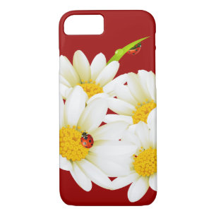 Lovely Daisies en Ladybugs iPhone 7 hoesje