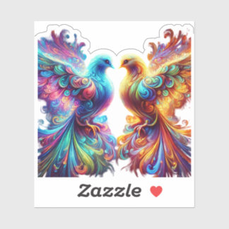 Lovely Doves Love Sticker