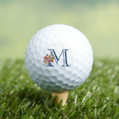 Lovely Elegant Floral Monogrammed Custom Golfballen (Insitu Shirt)