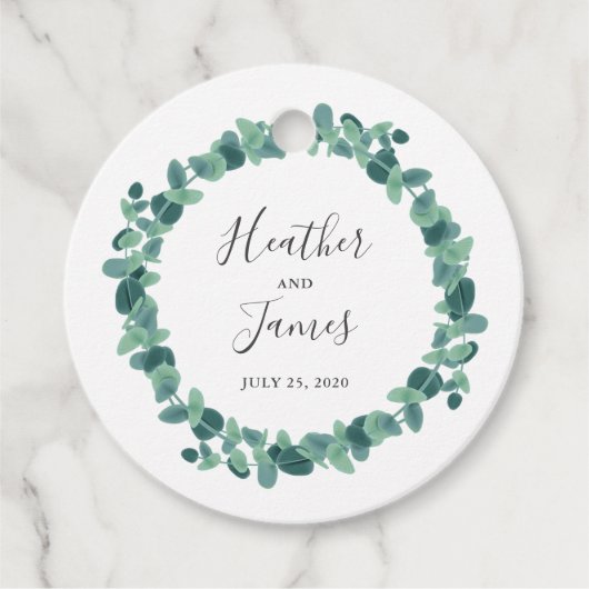 Lovely Eucalyptus Wedding Bedankjes Labels (Voorkant)