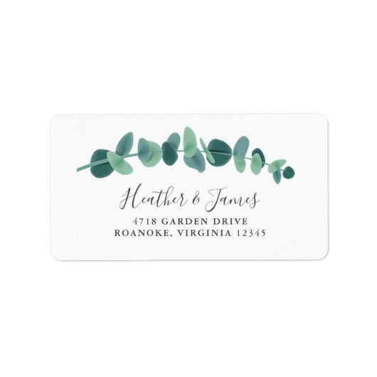 Lovely Eucalyptus Wedding Etiket (Voorkant)