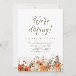 Lovely Fall Terra Cotta Floral Elopement Reception Kaart