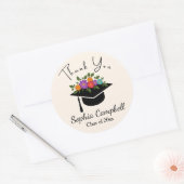 Lovely Floral Afstuderen Classic Round Sticker (Envelop)