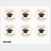 Lovely Floral Afstuderen Classic Round Sticker (Vel)