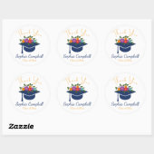 Lovely Floral Afstuderen Classic Round Sticker (Vel)