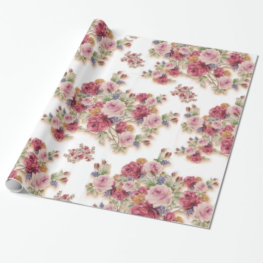 Lovely Floral Cadeaupapier (Uitgerold)