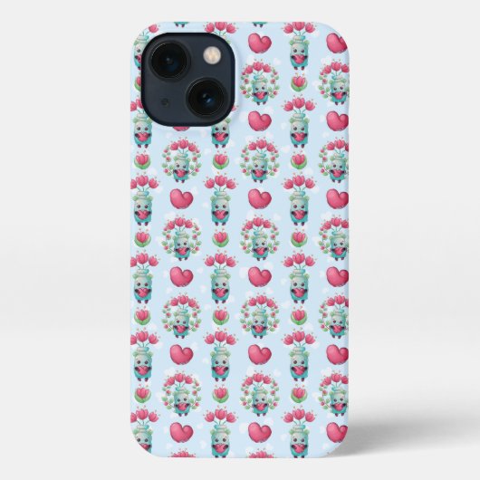 Lovely Floral Mason Jar Hearts Pattern iPhone Hoesje (Achterkant)